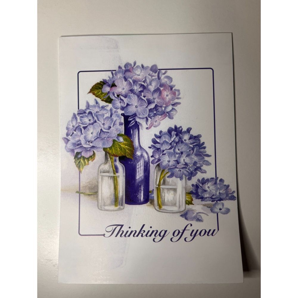 Habitat Hope Greeting‎ Collection Flowers 'Thinking of You' Purple Romantic Card